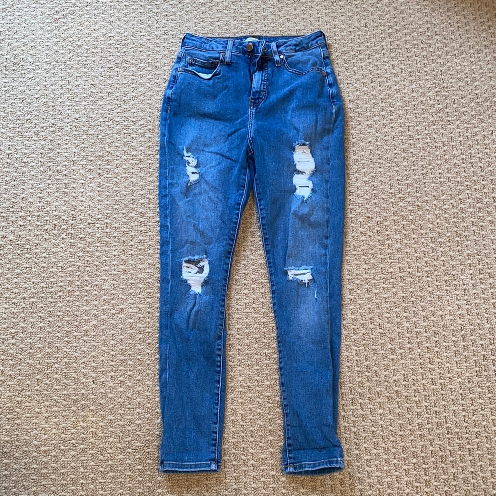 Dark Wash Ripped Jeans